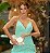 VESTIDO LONGO CHIFON BABADO SAIA  ALÇA FINA VERDE MENTA - Imagem 2