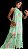 VESTIDO CHIFFON DE SEDA GOLA ALTA COM ESTAMPA NA COR VERDE - Imagem 1