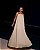 VESTIDO LONGO CREDE FRENTE ÚNICA DETALHE ARGOLA BRANCO - Imagem 1