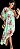 VESTIDO ASSIMÉTRICO  DE UM OMBRO SÓ  VERDE FLORAL - Imagem 1