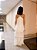 VESTIDO LONGO CREPE DE SEDA FRENTE UNICA  ALÇA COM BRILHO SAI EM CAMADAS BRANCO - Imagem 1