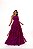 VESTIDO LONGO MICROTULE UM OMBRO SÓ PALA CINTURA SAIA EM CAMADAS VERTICAIS LAÇO NO OMBBRO FUCSIA - Imagem 2