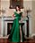 VESTIDO LONGO ZIBELINE OMBRO COM ALCINHA PEITO DRAPEADO COM FENDA  VERDE OLIVA - Imagem 1