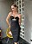 VESTIDO MIDI PRADA ALÇA FINA DRAPEADO COM DETALHE NO PEITO PRETO - Imagem 1