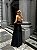 VESTIDO LONGO CREPE DE SEDA DECOTE ARMADO V DETALHE ABAIXO DO BUSTO PRETO - Imagem 2
