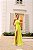 VESTIDO LONGO CREPE DE SEDA  UM OMBRO SÓ DETALHE DO LADO COM FAIXA VERDE CHARTREUSE - Imagem 2