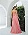 VESTIDO LONGO CREPE DE SEDA TOMARA QUE CAIA COM FAIXA NO PESCOÇO ROSE - Imagem 3