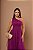 VESTIDO LONGO MICROTULE UM OMBRO SÓ PALA CINTURA SAIA EM CAMADAS VERTICAIS COM VOLUME FUCSIA - Imagem 5