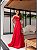 VESTIDO LONGO PRADA TOMARA QUE CAIA DRAPEADO E RECORTE NO BUSTO COM FENDA VERMELHO - Imagem 1