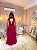 VESTIDO LONGO MICROTULE DECOTE V COM CAPA PALA MARSALA - Imagem 2