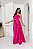 VESTIDO LONGO ZIBELINE TOMARA QUE CAIA FAIXA ACINTURADA E FENDA PINK - Imagem 1