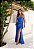 VESTIDO LONGO PRADA COM ELASTANO TOMARA QUE CAIA FENDA LATERAL AZUL ROYAL - Imagem 1