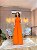 VESTIDO LONGO CHIFON GOLA ALTA FAIXA NA CINTURA LARANJA - Imagem 2