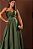 VESTIDO LONGO ZIBELINE  ACETINADO TOMARA QUE CAIA COM MUITA CALDA E FENDA VERDE ESMERALDABL - Imagem 2
