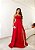 VESTIDO LONGO ZIBELINE TOMARA QUE CAIA PEITO DRAPEADO COM FENDA DETALHE ABAIXO DO BUSTO VERMELHO - Imagem 1