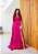VESTIDO LONGO ZIBELINE TOMARA QUE CAIA PEITO DRAPEADO COM FENDA DETALHE ABAIXO DO BUSTO FUCSIA - Imagem 1