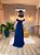 VESTIDO LONGO LUREX COM BRILHO OMBRO A OMBRO FLOR REMOVÍVEL AZUL - Imagem 3