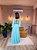 VESTIDO LONGO MICROTULE DECOTE V MANGA LONGA  AZUL SERENITE - Imagem 2