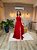 VESTIDO LONGO CREPE DE SEDA FRENTE UNICA DETALHE BROCHE MARSALA - Imagem 1