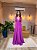 VESTIDO LONGO CREPE ALÇA LARGA  DECOTE V ROXO - Imagem 1