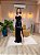 VESTIDO LONGO PRADA COM ELASTANO TOMARA QUE CAIA COM AMARRAÇÃO NAS  COSTAS COM ALCINHA FENDA LATERAL PRETO - Imagem 1