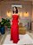 VESTIDO LONGO CHIFON COM BUSTO 3D FLORES DE SEDA E SAIA 3 MARIAS VERMELHO MD - Imagem 2