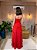 VESTIDO LONGO CHIFON COM BUSTO 3D FLORES DE SEDA E SAIA 3 MARIAS VERMELHO MD - Imagem 3