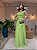 VESTIDO LONGO CREPE DE SEDA DE ALCINHA COM DETALHE DRAPEADO NO BUSTO VERDE LIMA - Imagem 1