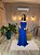 VESTIDO LONGO CREPE DE SEDA DE ALCINHA COM DETALHE DRAPEADO NO BUSTO AZUL ROYAL - Imagem 1
