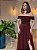 VESTIDO LONGO LUREX COM BRILHO OMBRO A OMBRO FLOR REMOVÍVEL MARSALA - Imagem 2