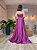 VESTIDO LONGO ZIBELINE TOMARA QUE CAIA DRAPEADO NO BUSTO COM FAIXA DECOTE V COM FENDA FUCSIA - Imagem 2