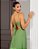 VESTIDO LONGO CHIFFON DE ALCINHA DRAPEADO NO PEITO VERDE OLIVA - Imagem 2