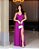 VESTIDO LONGO CHIFFON DE ALCINHA DRAPEADO NO PEITO FUCSIA - Imagem 2