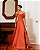 VESTIDO LONGO ZIBELINE DE ALCINHA DRAPEADO NO PEITO COM FENDA  CORAL - Imagem 3
