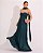 VESTIDO LONGO CHIFFON PLISSADO TOMARA QUE CAIA VERDE PETRÓLEO - Imagem 1