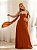 VESTIDO LONGO CHIFFON PLISSADO TOMARA QUE CAIA TERRACOTA - Imagem 4
