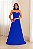 VESTIDO LONGO CHIFFON PLISSADO TOMARA QUE CAIA AZUL ROYAL - Imagem 1