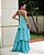 VESTIDO LONGO CREPE DE SEDA FRENTE UNICA SAIA TRÊS MARIAS  VERDE TIFFANY - Imagem 2