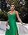 VESTIDO LONGO ZIBELINE TOMARA QUE CAIA DETALHE ABAIXO DO BUSTA COM FENDA  VERDE PETROLEO - Imagem 1