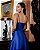 VESTIDO LONGO ZIBELINE TOMARA QUE CAIA DETALHE ABAIXO DO BUSTA COM FENDA  AZUL ROYAL - Imagem 1