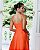 VESTIDO LONGO ZIBELINE TOMARA QUE CAIA DETALHE ABAIXO DO BUSTA COM FENDA  CORAL - Imagem 2