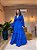 VESTIDO LONGO CHIFON MANGA LONGA SAIA COM CAMADAS AZUL ROYAL - Imagem 2