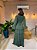 VESTIDO LONGO CHIFFON DECOTE V MANGA LONGA COM BABADOS VERDE OLIVA - Imagem 2