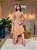 VESTIDO LONGO CHIFON UM OMBRO SÓ COM CAPA NUDE - Imagem 1