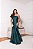 VESTIDO LONGO ZIBELINE UM OMBRO SÓ COM LAÇO SEREIA  VERDE ESMERALDA - Imagem 2