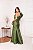 VESTIDO LONGO ZIBELINE UM OMBRO SÓ COM LAÇO SEREIA  VERDE OLIVA - Imagem 2