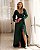VESTIDO LONGO CREPE DE SEDA MANGA LONGA DECOTE V  VERDE LIMA - Imagem 1