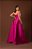 VESTIDO LONGO ZIBELINE TOMARA QUE CAIA DRAPEADO ABAIXO DO PEITO FAIXA ACINTURADA E FENDA PINK - Imagem 2