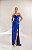 VESTIDO LONGO PRADA COM ELASTANO TOMARA QUE CAIA COM DETALHE NO BUSTO E COPETE AZUL ROYAL - Imagem 1