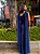 VESTIDO LONGO PRADA COM ELASTANO UM OMBRO SÓ COM ECHARPE AZUL MARINHO - Imagem 3